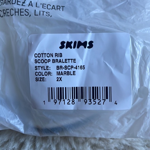 SKIMS | Cotton Rib Scoop Bralette in Marble Multi | 2X - Picture 4 of 15